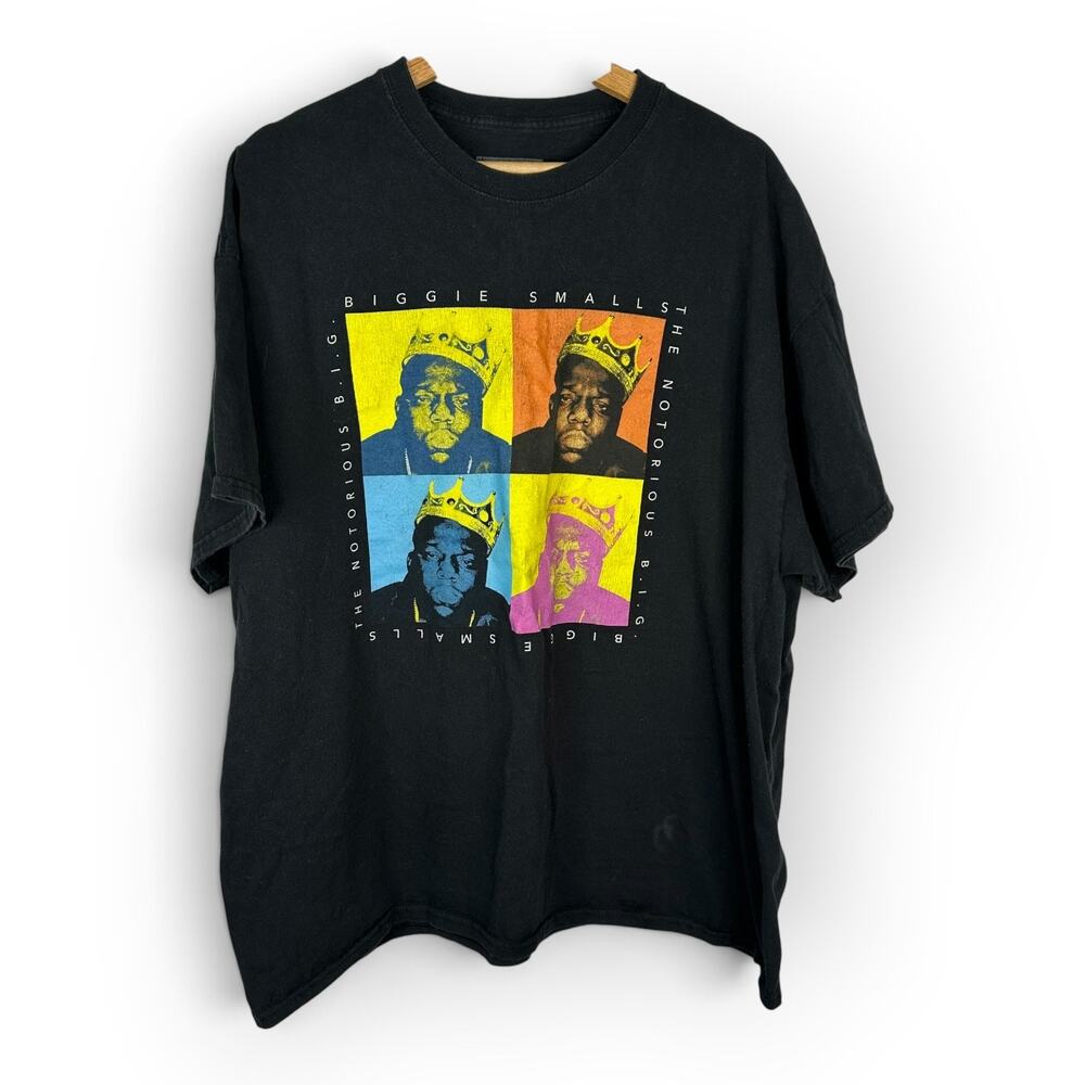 Notorious BIG Pop Art Crown Tee 2X Black Hip Hop Streetwear Pop Art 90s Hip Hop